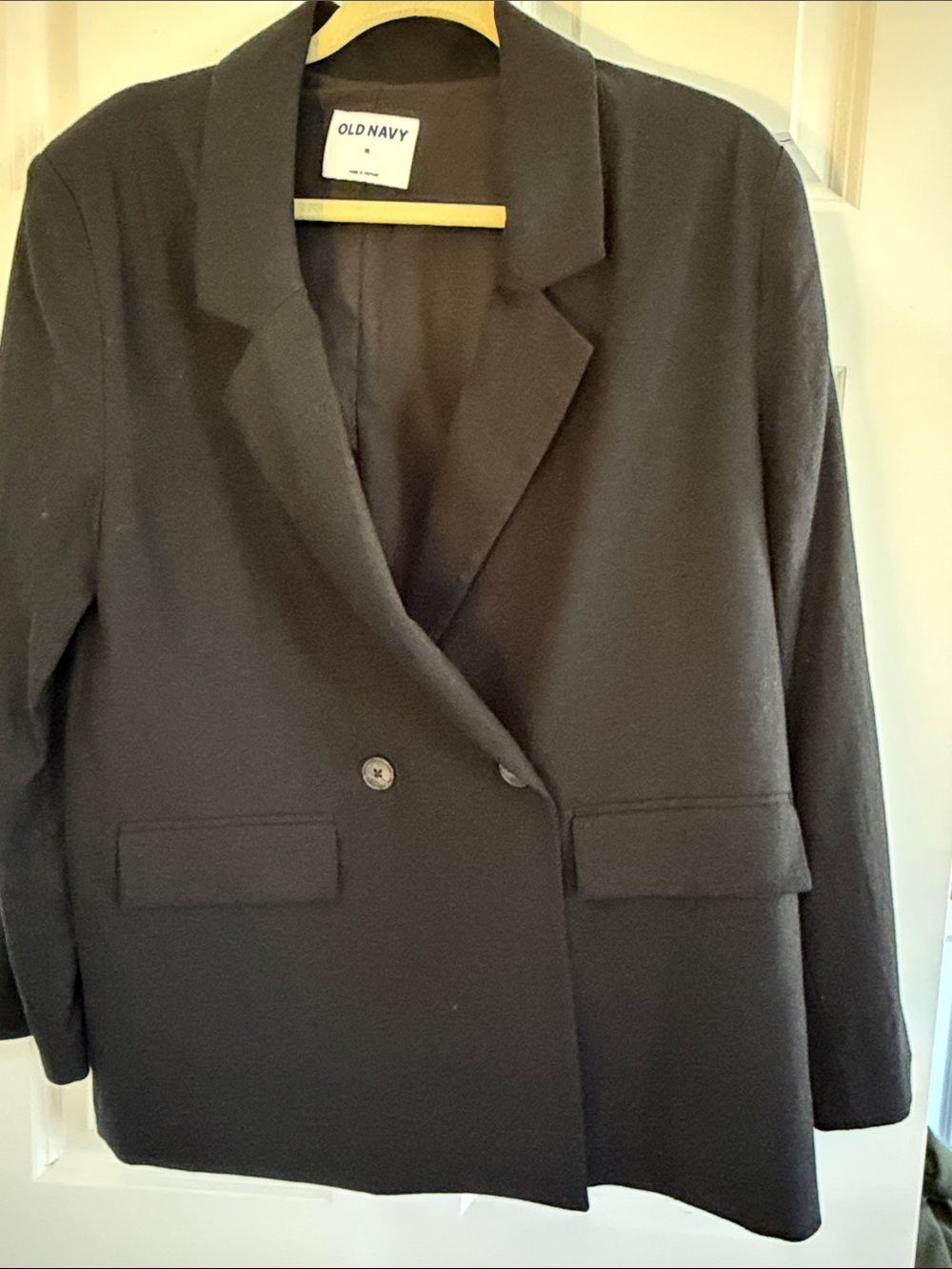 Old Navy Black linen Double-Breasted  Jacket NWT  original $64